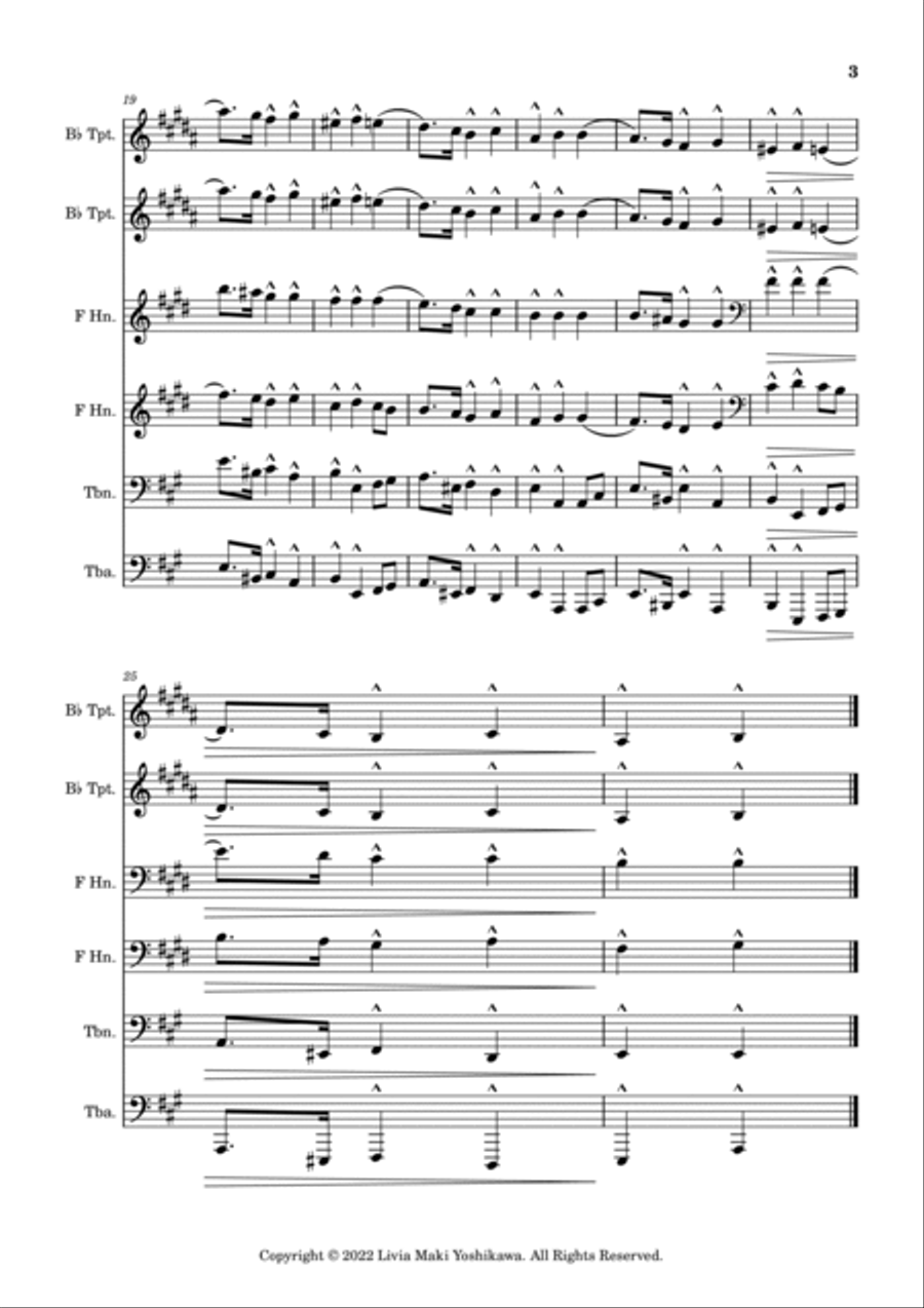Wichtige Begebenheit (Kinderszenen, Op. 15, No. 6) - Brass Sextet Brass Ensemble scores gallery preview page 3