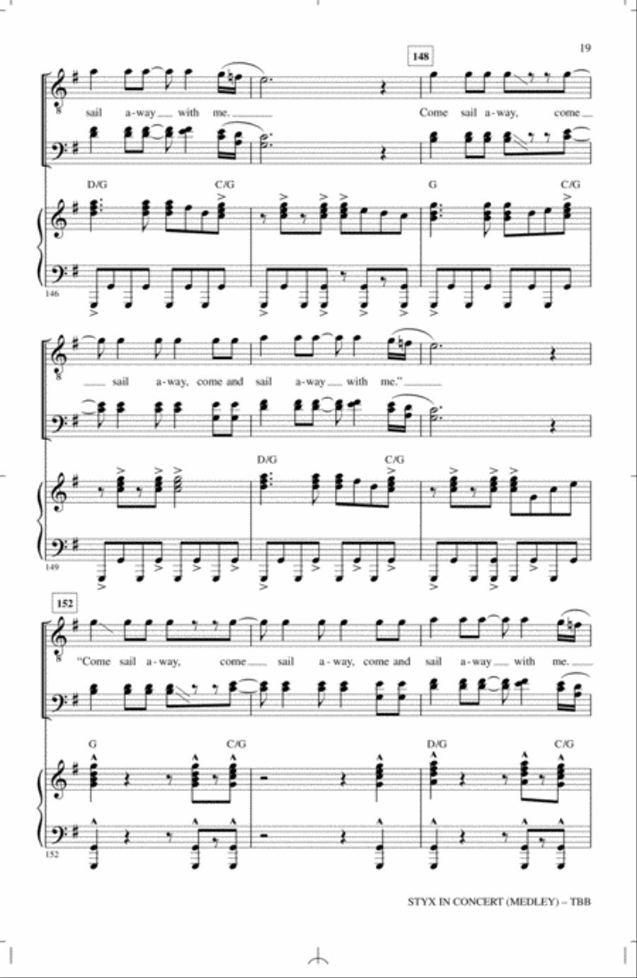 Styx In Concert (Medley) 3-Part scores gallery preview page 18