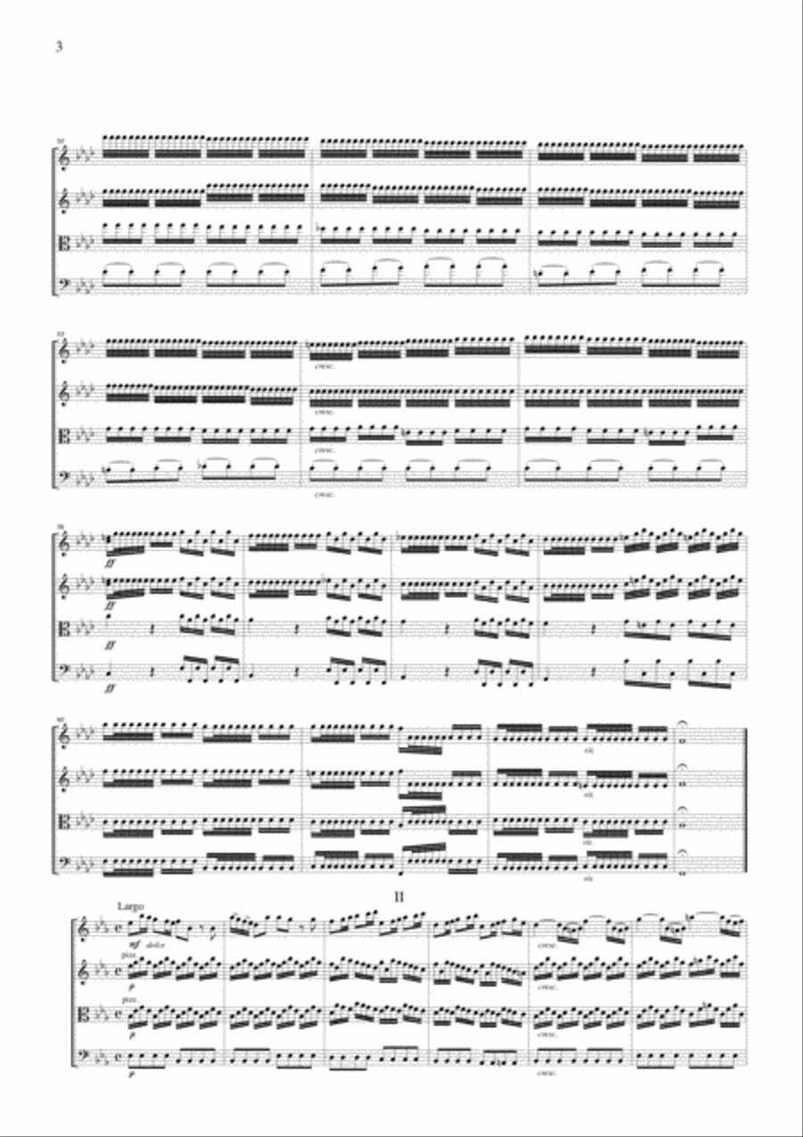 Vivaldi Winter from the Four Seasons, all mvts., for string quartet, CV104 String Quartet scores gallery preview page 3