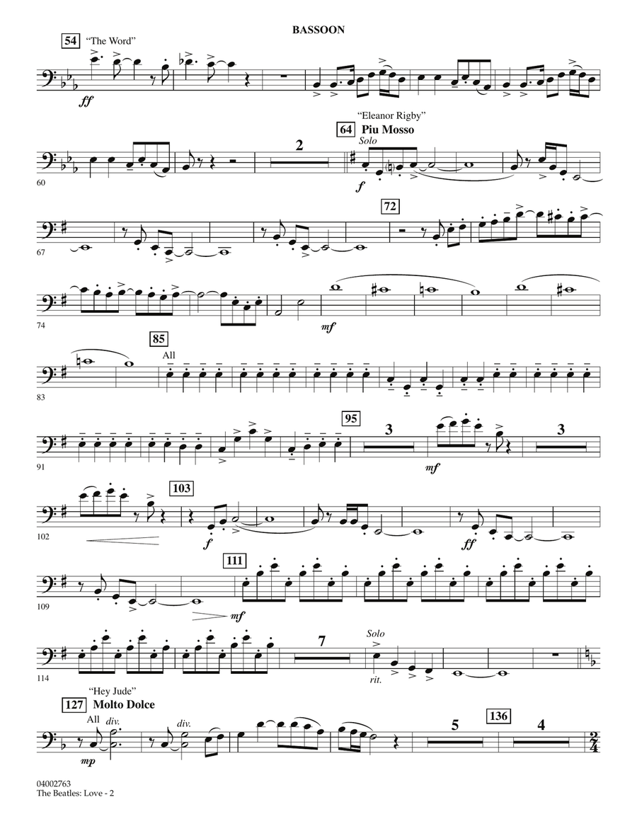 The Beatles: Love - Bassoon Concert Band scores gallery preview page 2