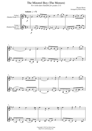 The Minstrel Boy (The Moreen) (for violin duet, suitable for grades 2-5)