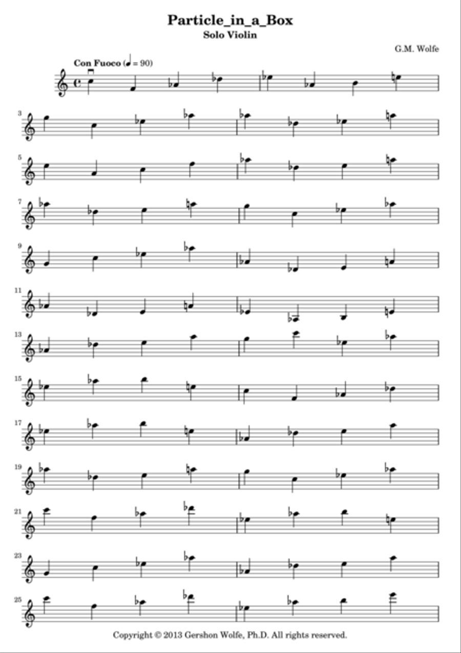 Particle in a Box Violin Solo scores gallery preview page 1