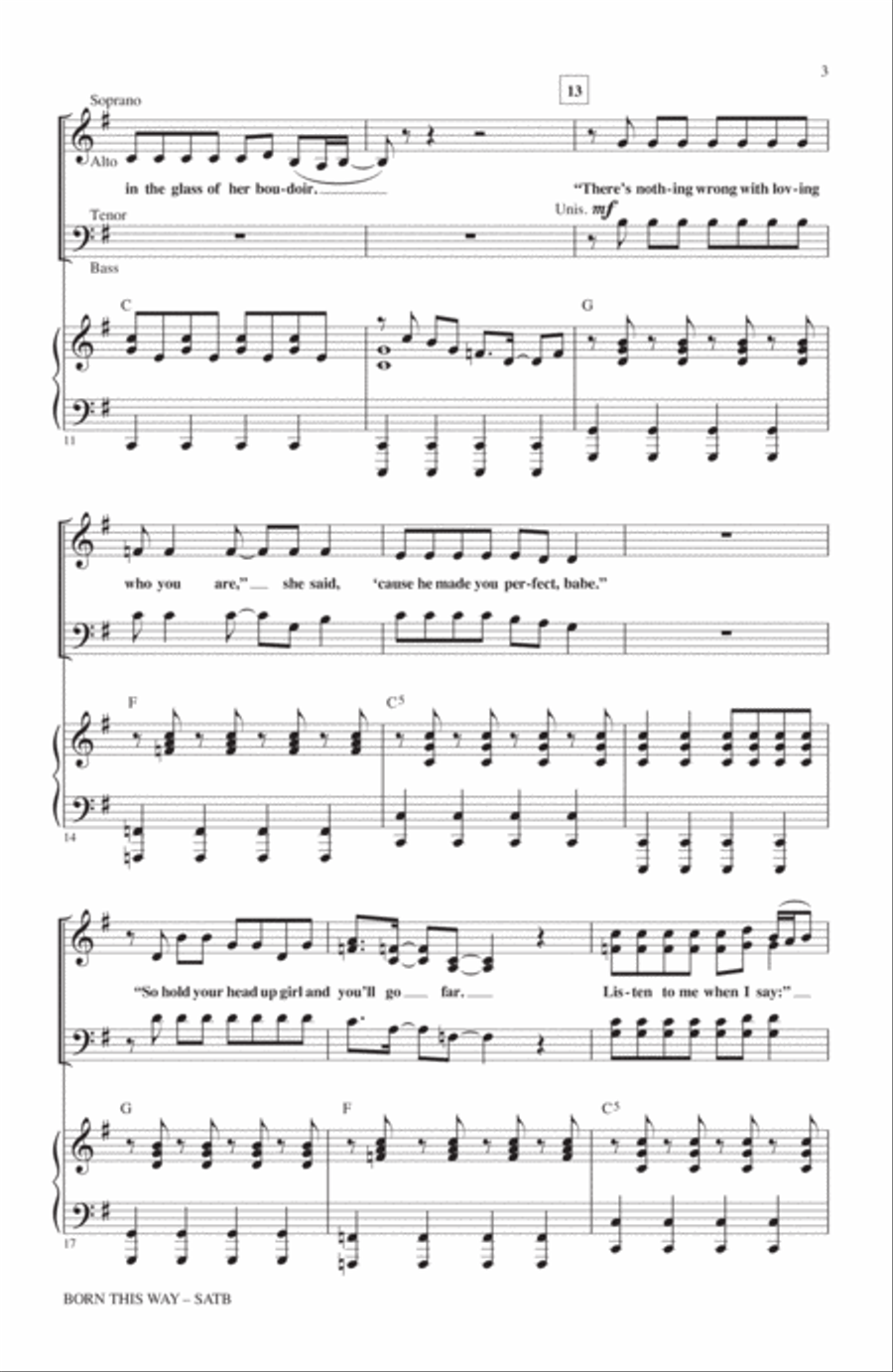 Born This Way 4-Part scores gallery preview page 2