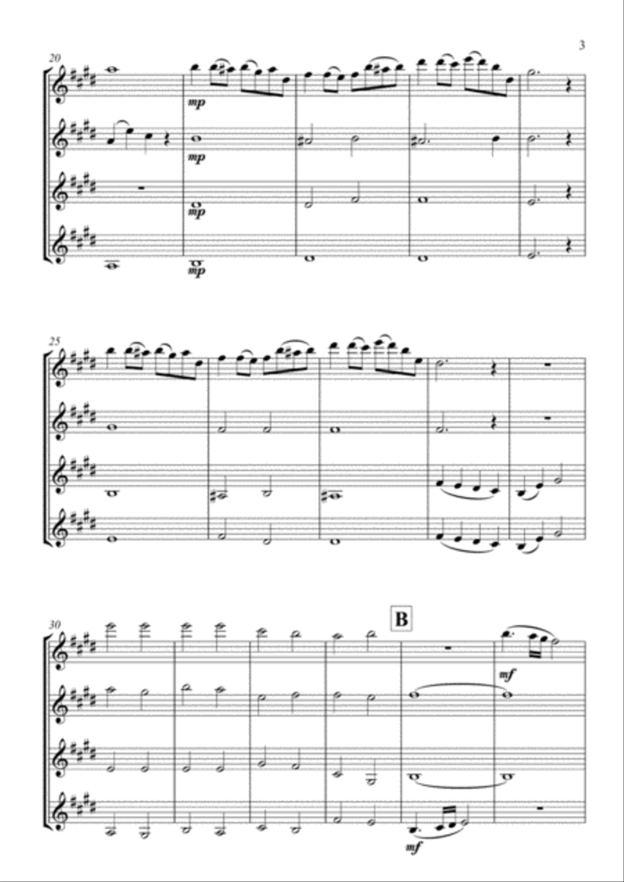 Ruach (Air in Motion) for Clarinet Quartet Clarinet Quartet scores gallery preview page 3