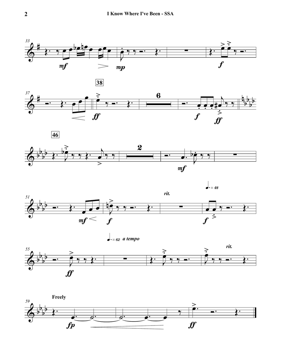 I Know Where I'VE Been Concert Band scores gallery preview page 6