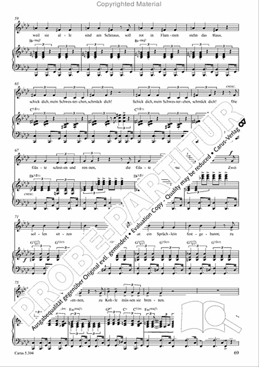 Schindler: Rosenzeit. Ein Liederzyklus uber die Liebe. Chansons fur Singstimme und Klavier Piano scores gallery preview page 70