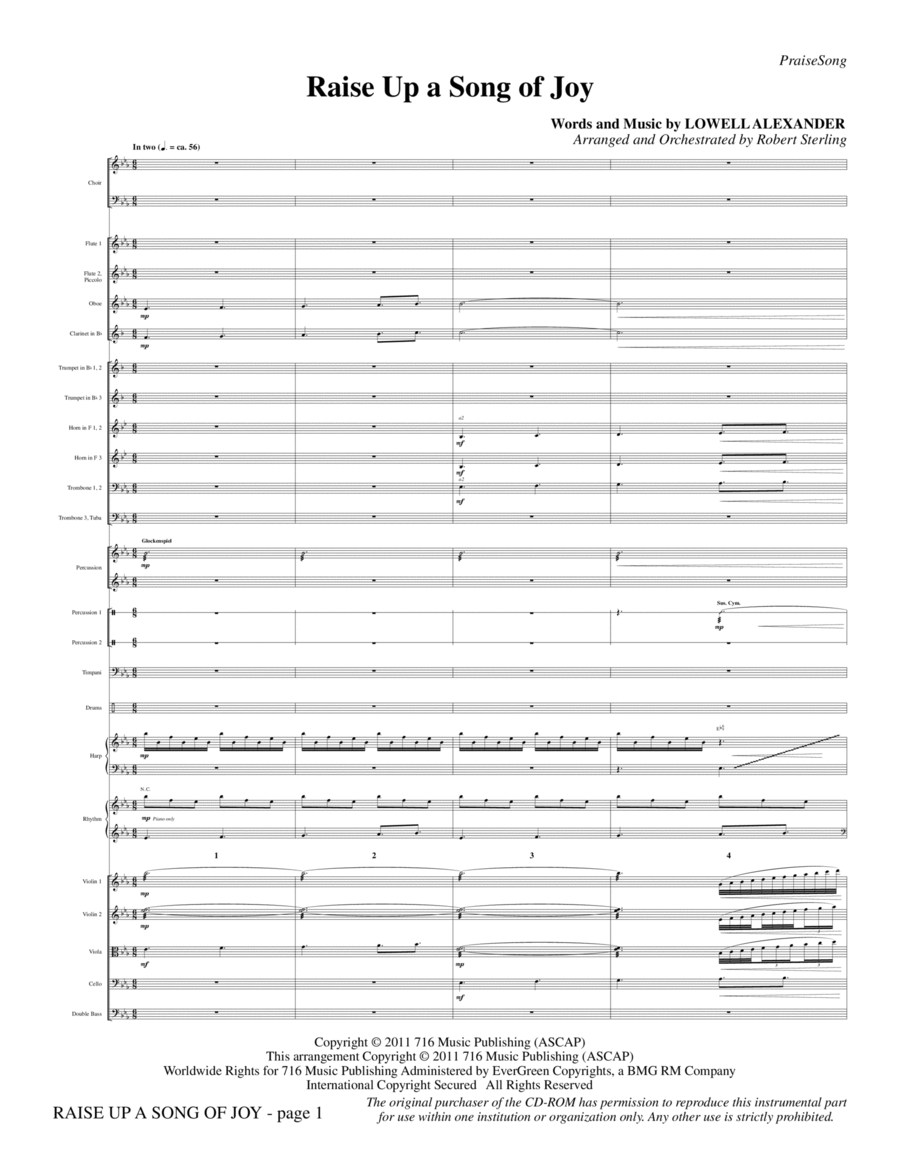 Raise Up A Song Of Joy - Full Score Choir scores gallery preview page 1