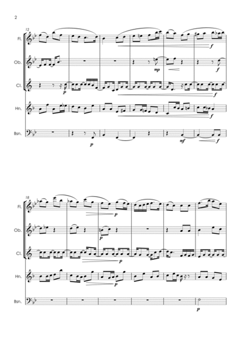 Six Christmas Pieces (Sechs Kinderstücke für das Pianoforte) Op.72: Number 2 of 6 - wind quintet image number null