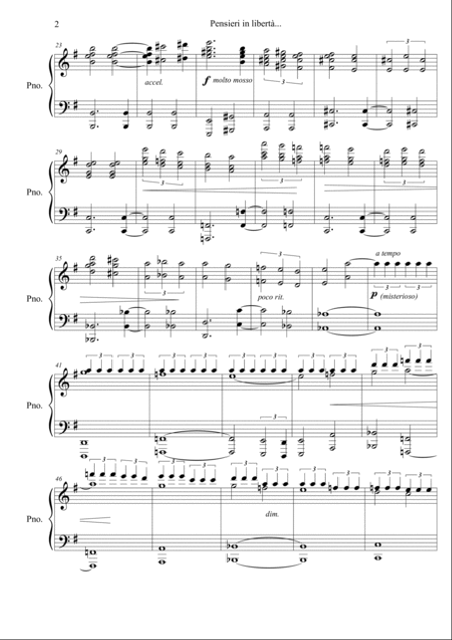 Pensieri in libertà Piano Solo scores gallery preview page 2