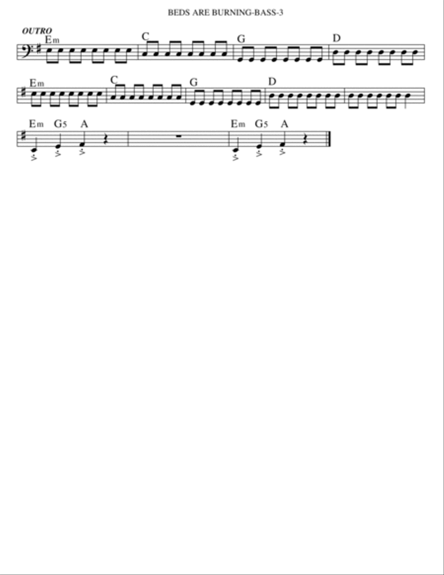 Beds Are Burning Tenor Saxophone scores gallery preview page 6