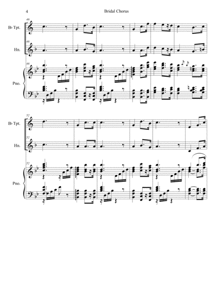 Bridal Chorus (Duet for Bb-Trumpet and French Horn - Piano Accompaniment) image number null