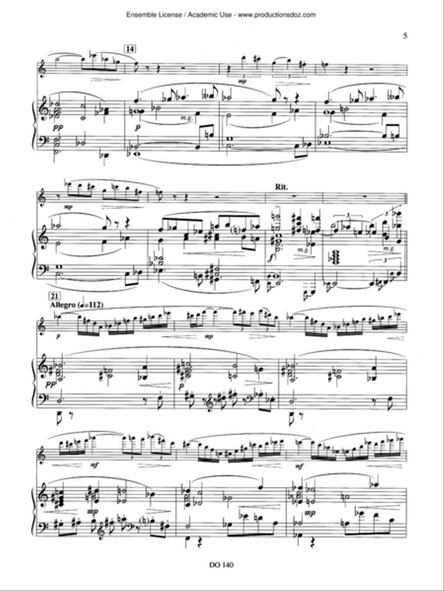 Concerto for flute op. 51 (pno red) Flute Solo scores gallery preview page 5