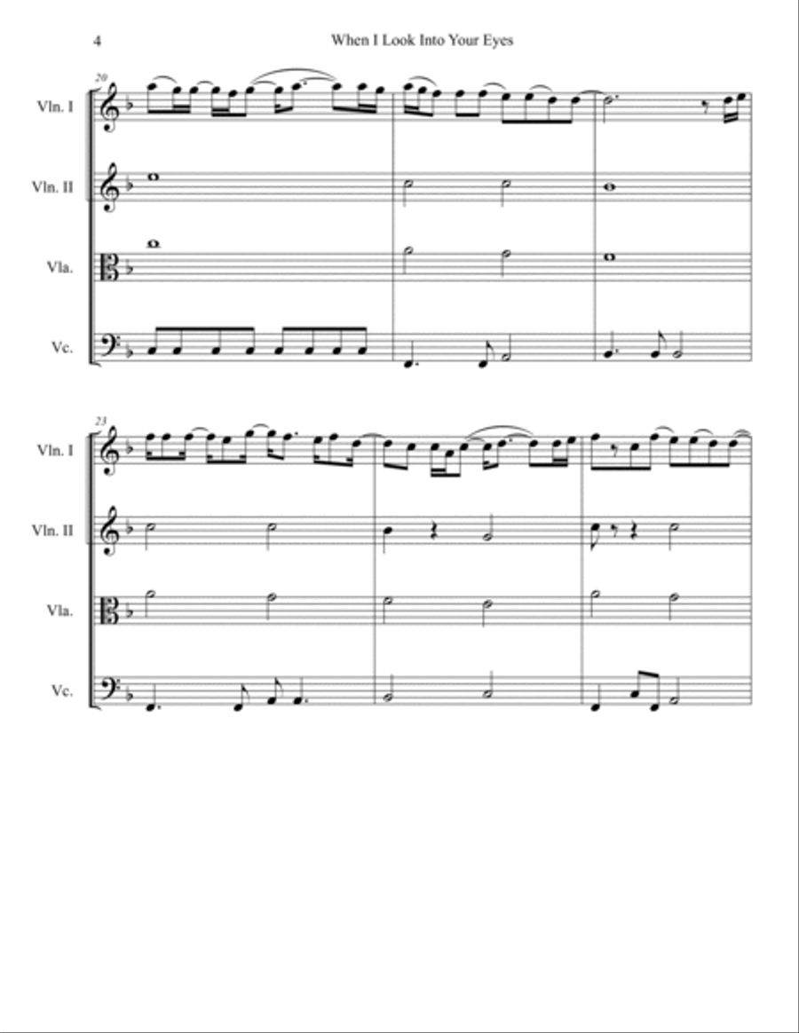 When I Look Into Your Eyes String Quartet scores gallery preview page 4