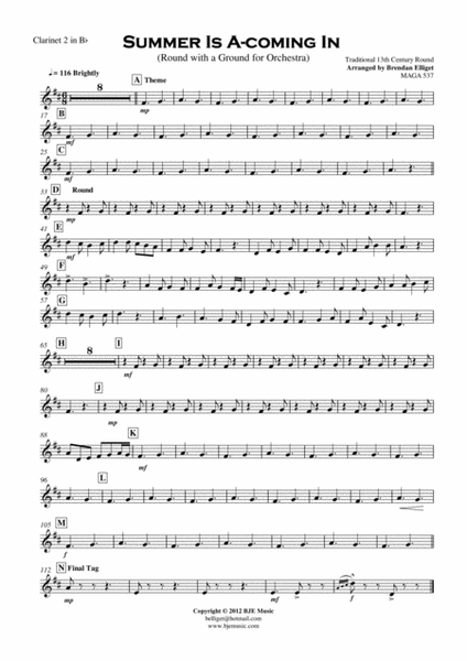Summer Is A-coming In (Round with a Ground for Orchestra) Score and Parts PDF image number null