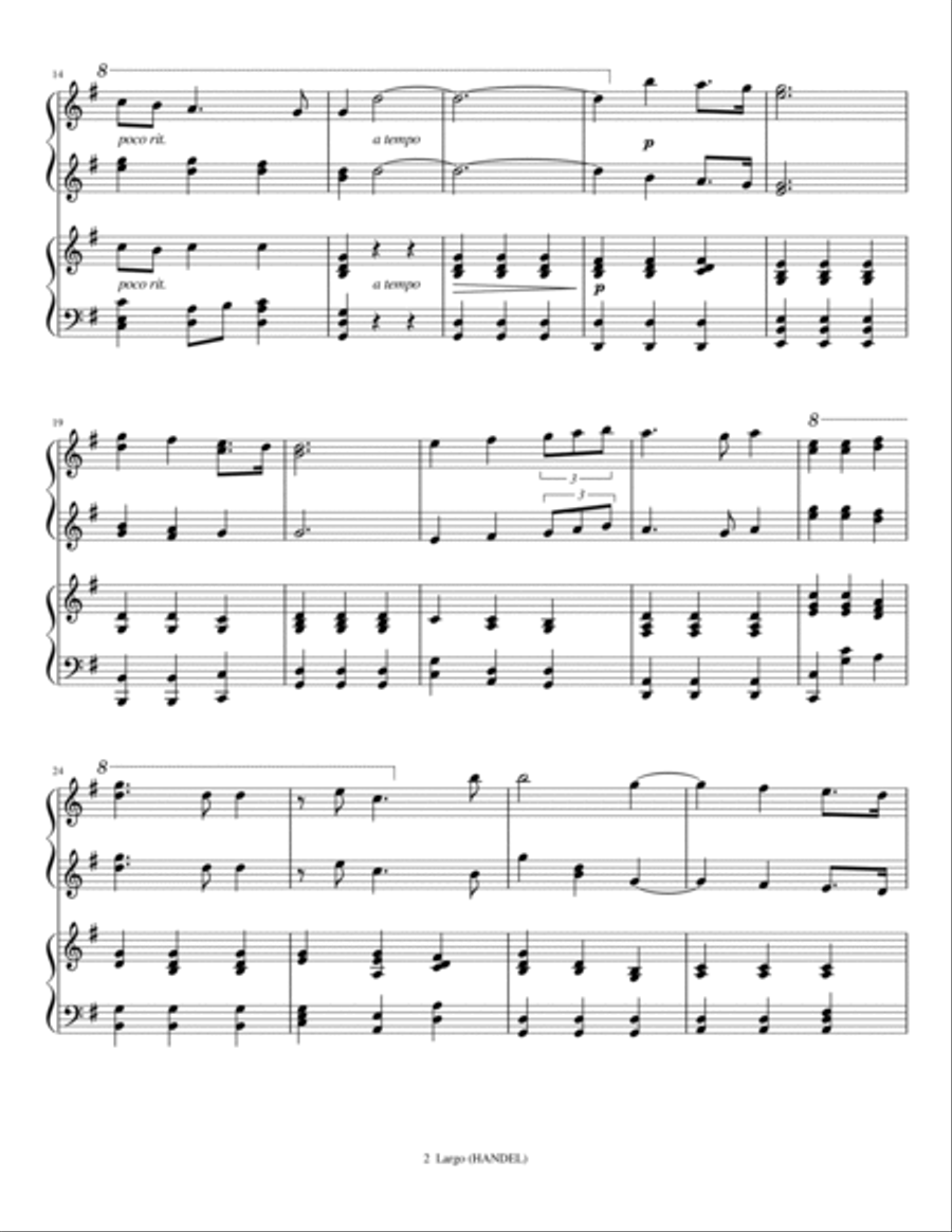 Largo from the opera Xeres for 4-Hand Piano Piano Accompaniment scores gallery preview page 3