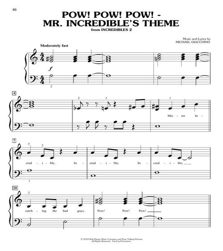 Pixar Collection for Big-Note Piano Easy Piano scores gallery preview page 5