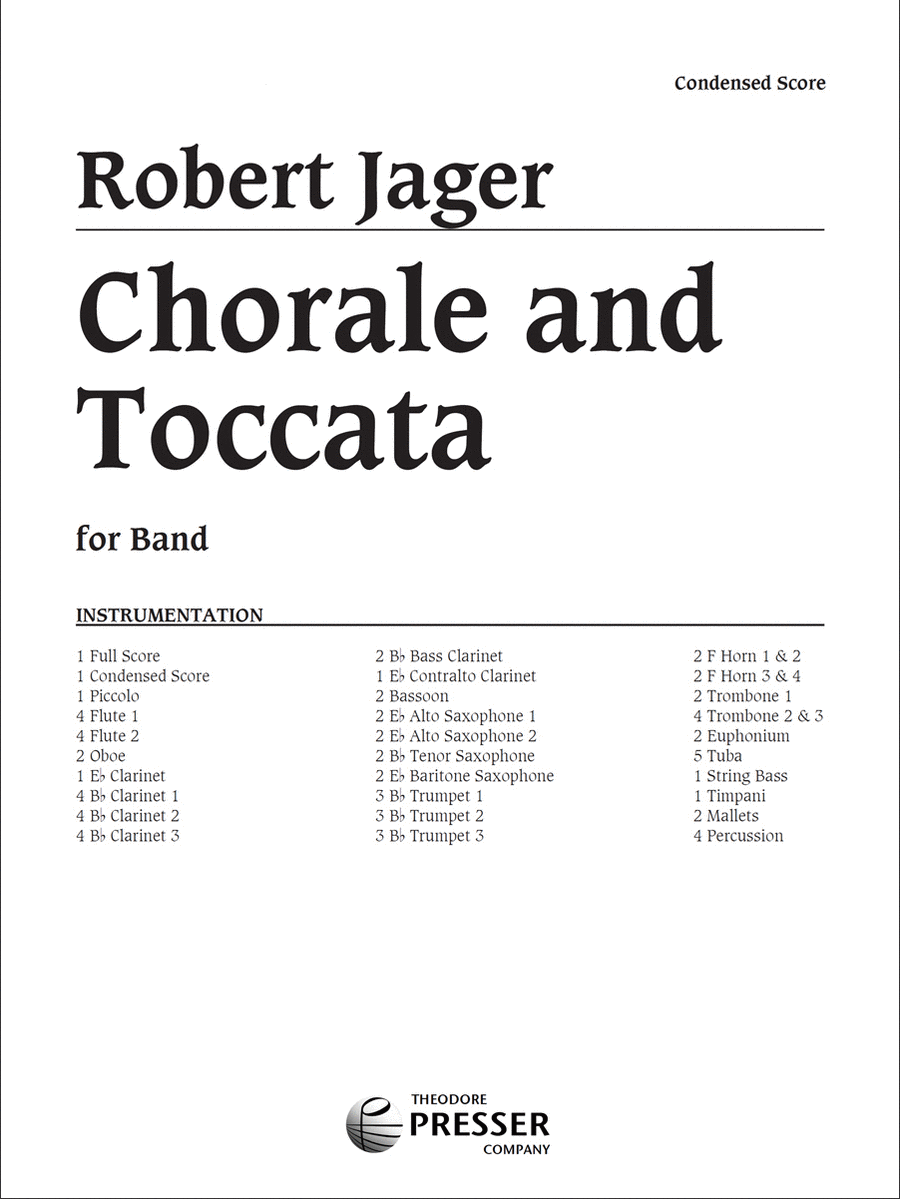 Chorale & Toccata Concert Band scores gallery preview page 1