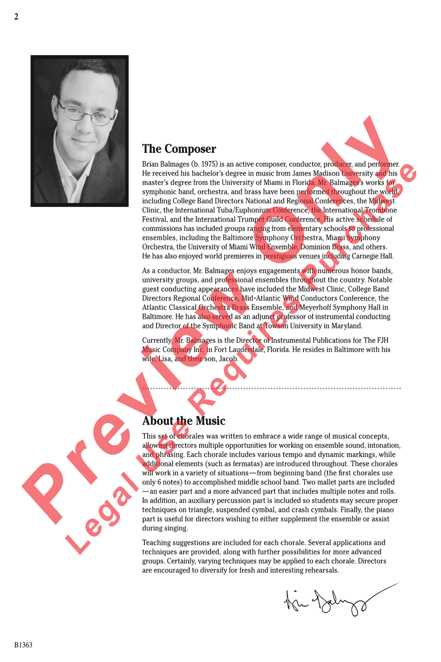 Five Progressive Chorales for Developing Bands Concert Band scores gallery preview page 2