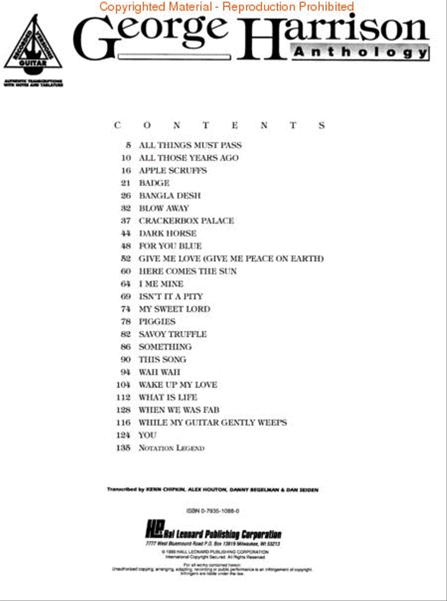 George Harrison Anthology Electric Guitar scores gallery preview page 2