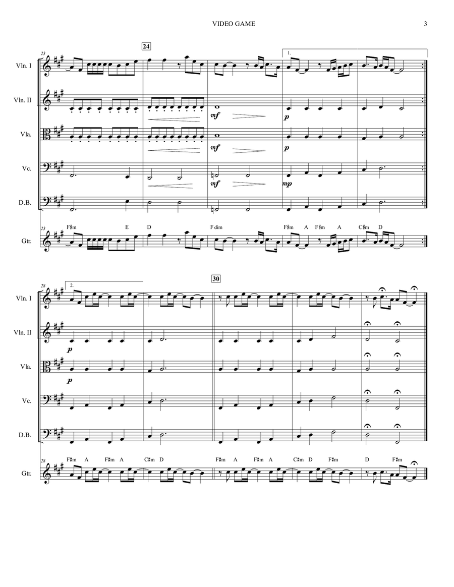 Video Games Video Games Chamber Music scores gallery preview page 4