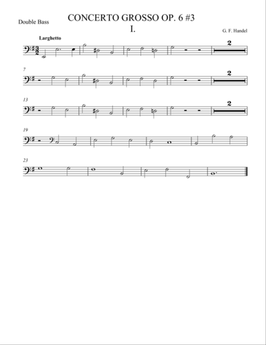 Concerto Grosso Op. 6 #3 Movement I String Orchestra scores gallery preview page 1