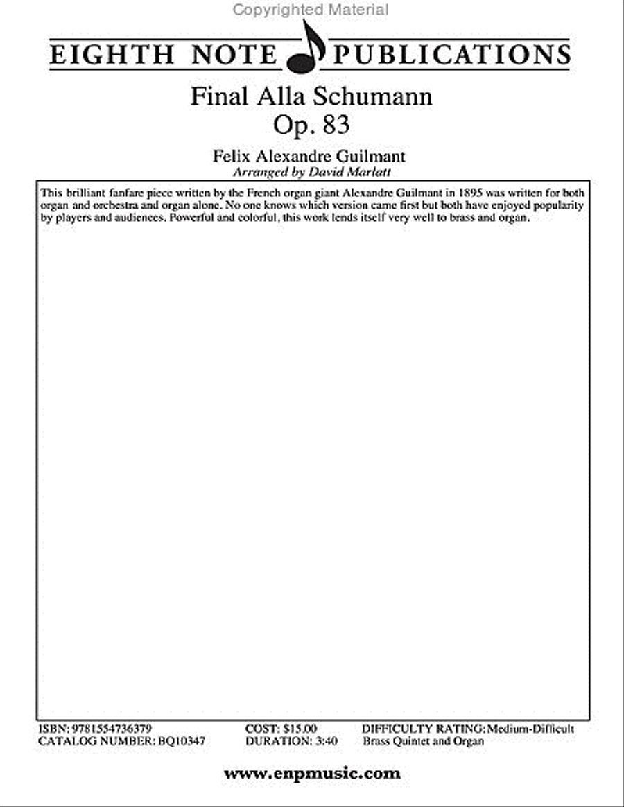 Final Alla Schumann, Op. 83 Brass Ensemble scores gallery preview page 2