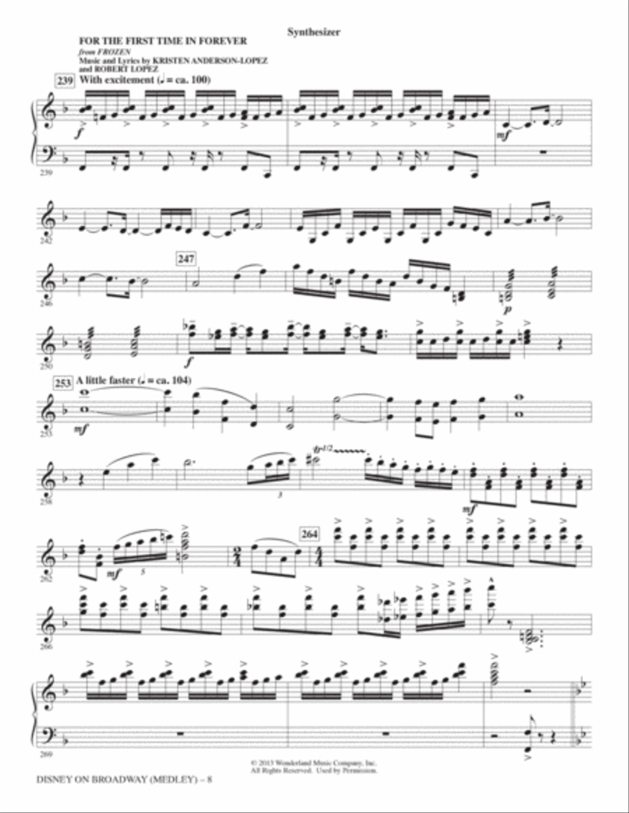 Disney On Broadway (Medley) - Synthesizer Choir scores gallery preview page 8