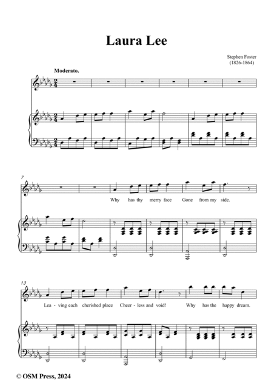 S. Foster-Laura Lee,in D flat Major Voice scores gallery preview page 2