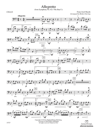 Allegretto (from Symphony No. 82 "The Bear"): Cello