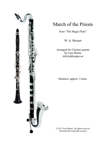MARCH OF THE PRIESTS (from The Magic Flute by W. A. Mozart) - for Clarinet Quartet image number null