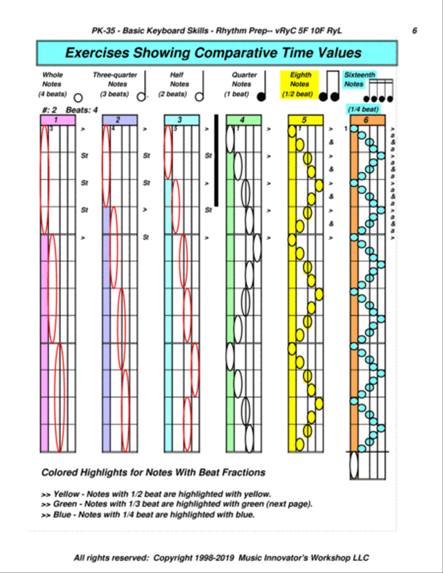 PK-35 - Basic Keyboard Skills - Focus on Rhythm Piano Method scores gallery preview page 6
