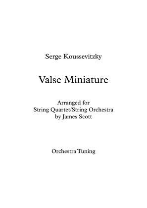 Valse Miniature arranged for double bass in orchestra tuning and string quartet/string orchestra.