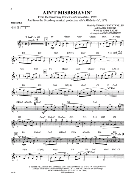 Broadway By Special Arrangement - Trumpet Part by Carl Strommen Trumpet - Sheet Music