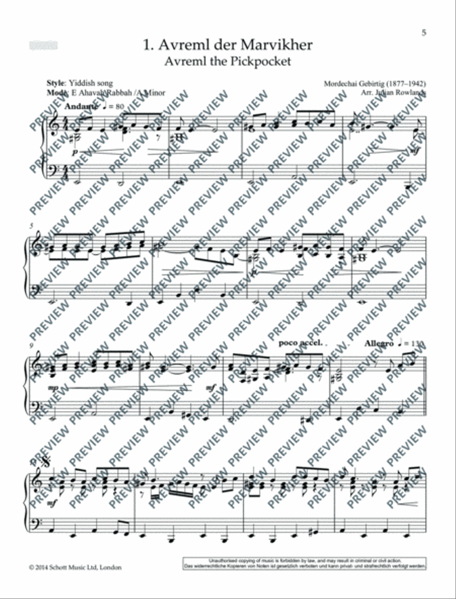 Klezmer Piano Collection Piano Solo scores gallery preview page 6