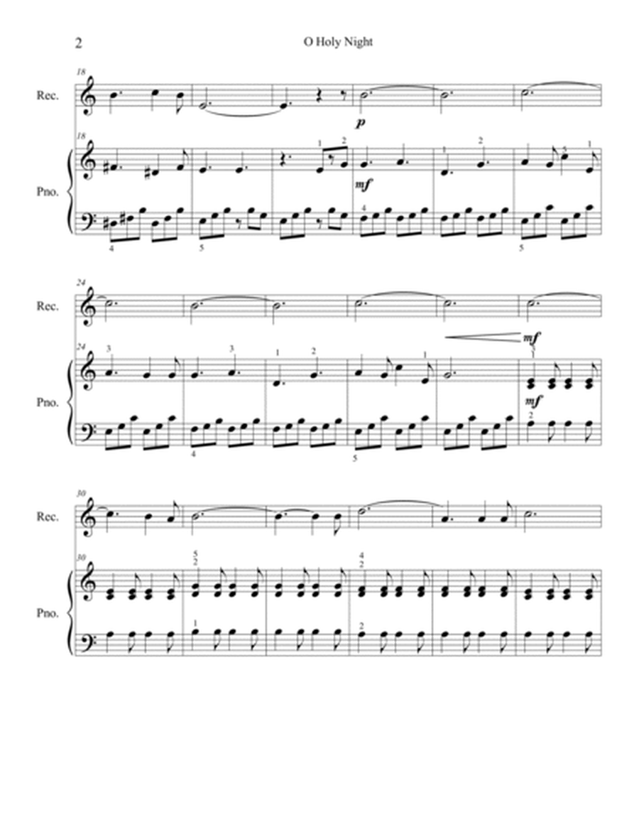 Christmas Duets for Recorder & Piano: O Holy Night image number null