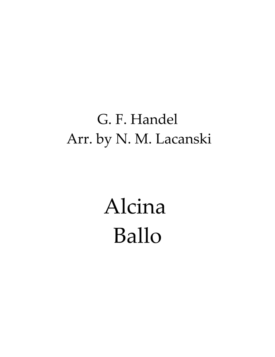 Alcina Ballo String Orchestra scores gallery preview page 1