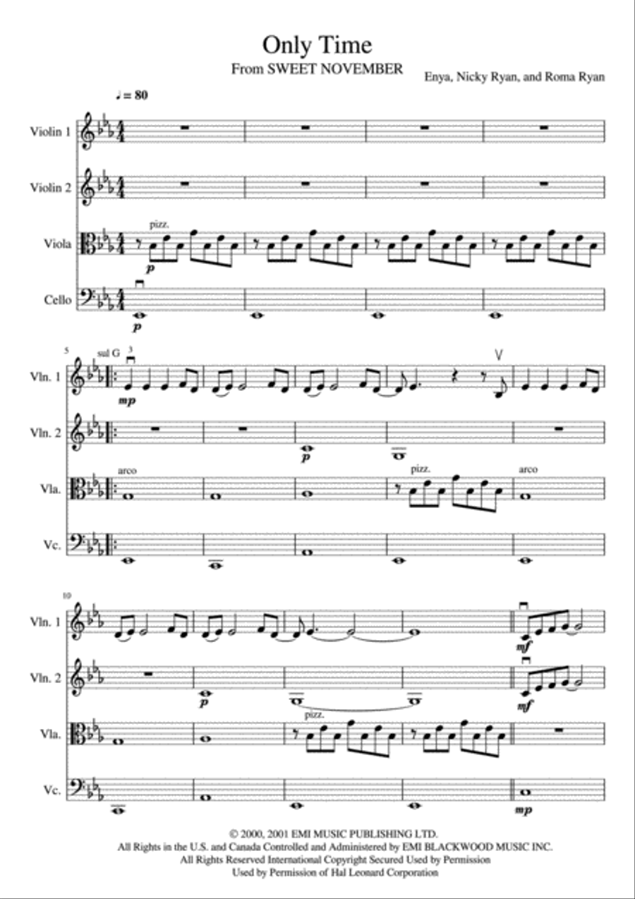 Only Time String Quartet scores gallery preview page 2