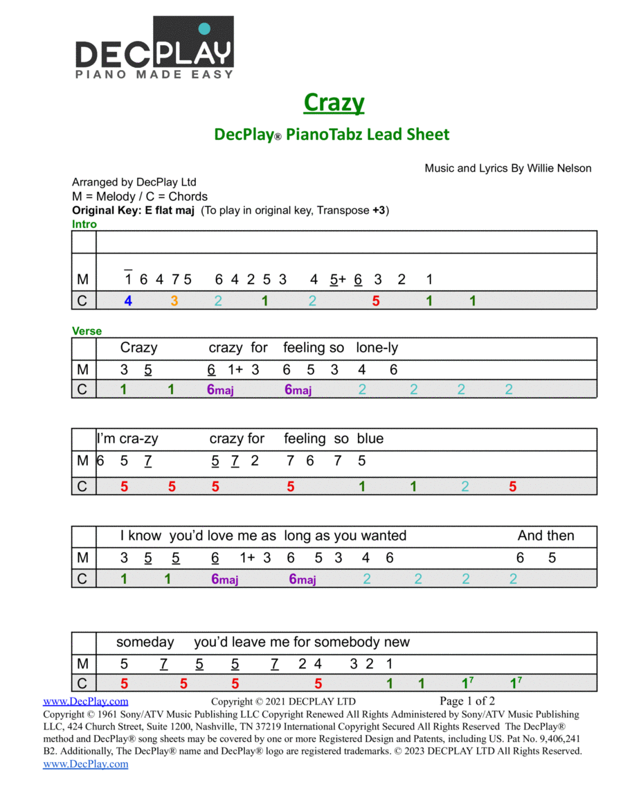 Crazy Easy Piano scores gallery preview page 1