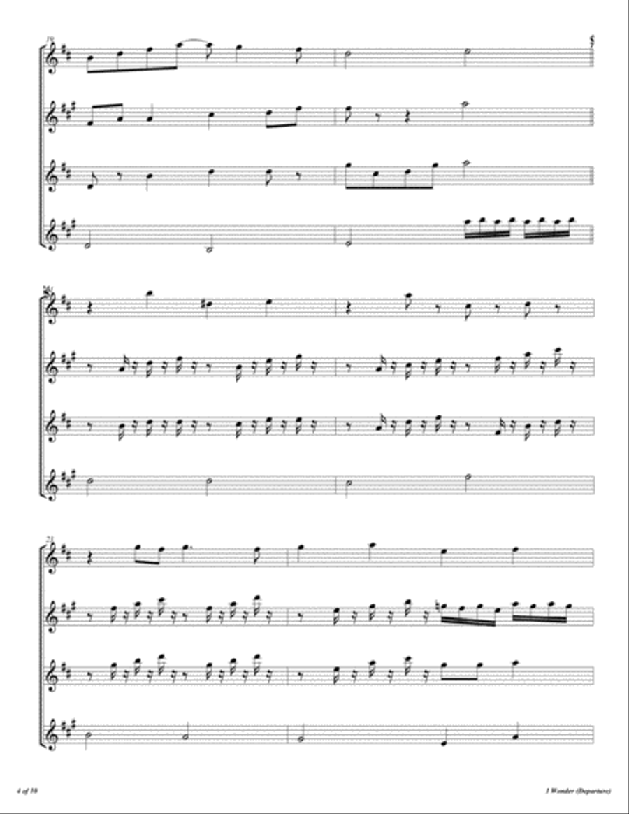 I Wonder (departure) Woodwind Quartet scores gallery preview page 5