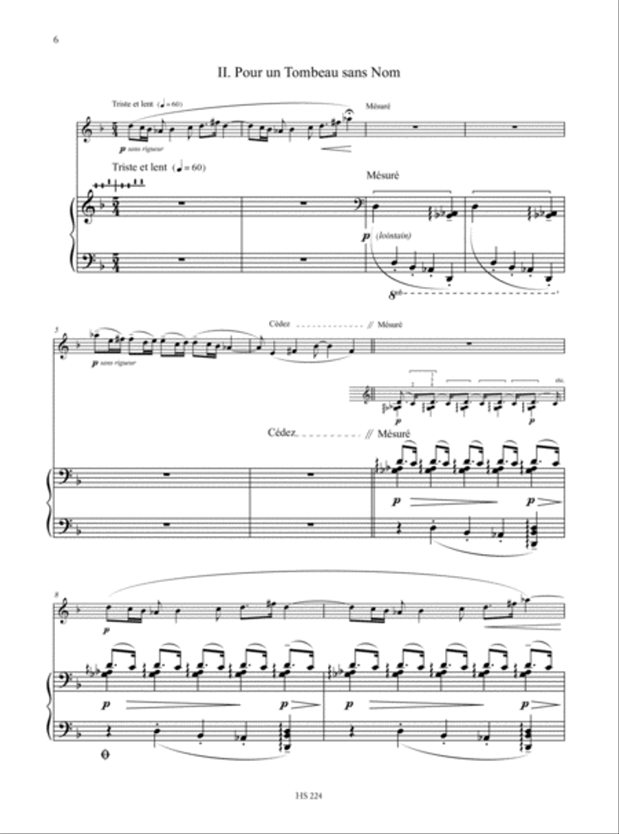6 Épigraphes Antiques for Flute and Harp Flute scores gallery preview page 3