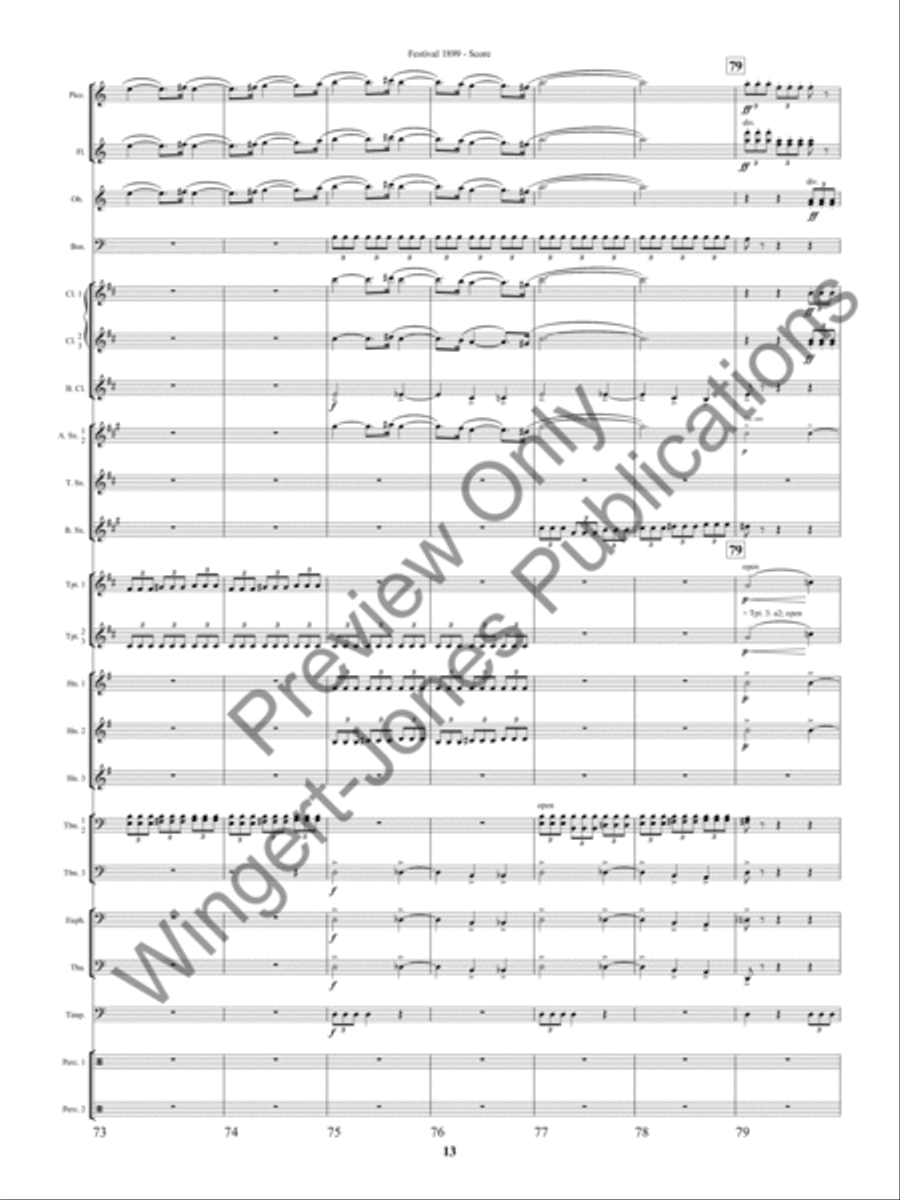 Festival 1899 (Score) Concert Band scores gallery preview page 16