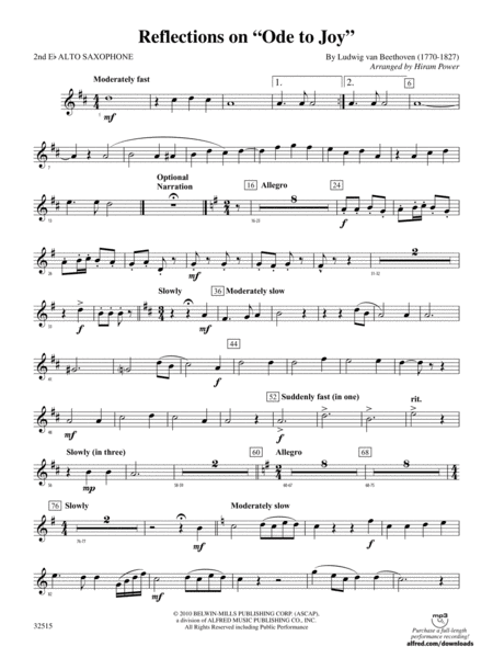 Reflections on "Ode to Joy": 2nd E-flat Alto Saxophone