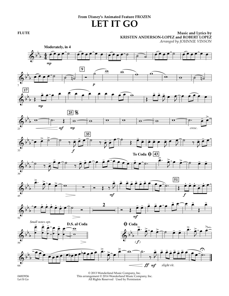 Let It Go - Flute Concert Band scores gallery preview page 1