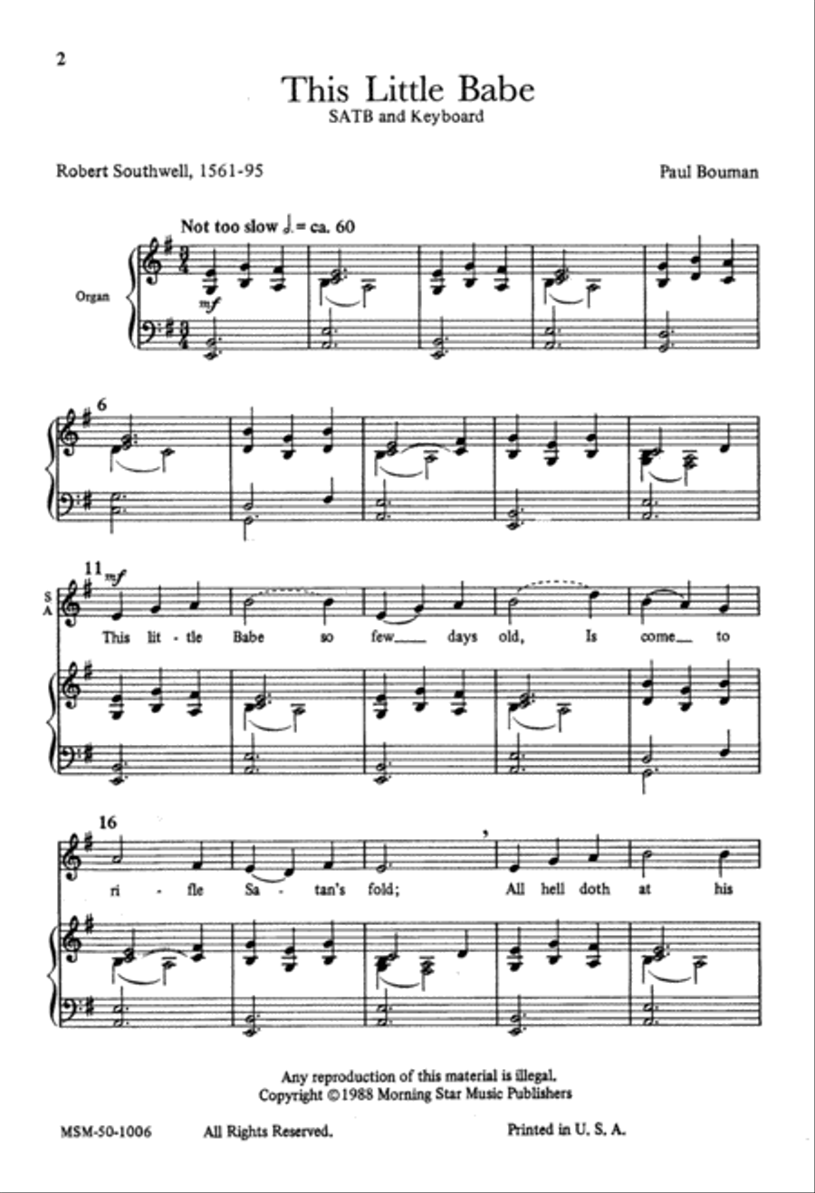 This Little Babe 4-Part scores gallery preview page 1