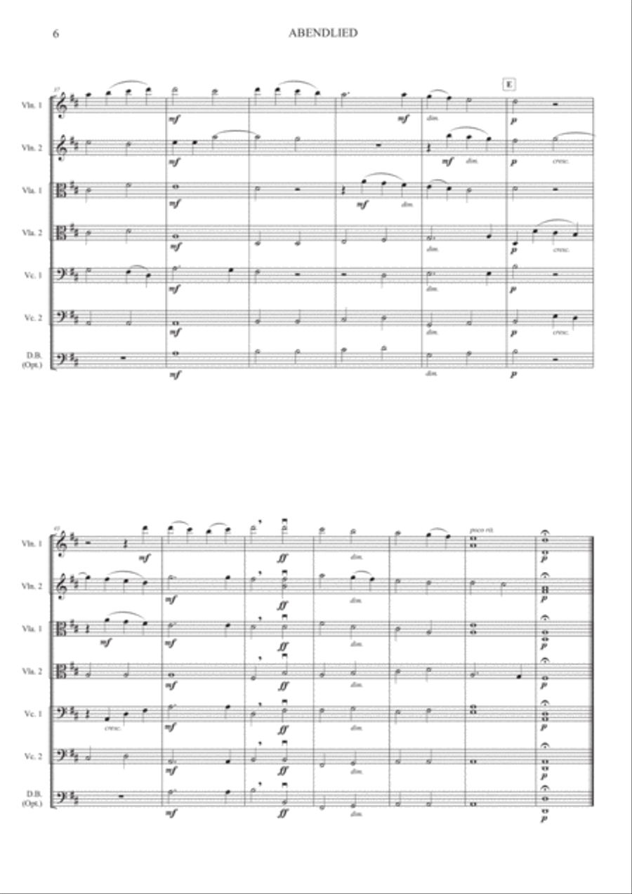 Abendlied, String Sextet or String Orchestra, Op.69, No.3 String Orchestra scores gallery preview page 6