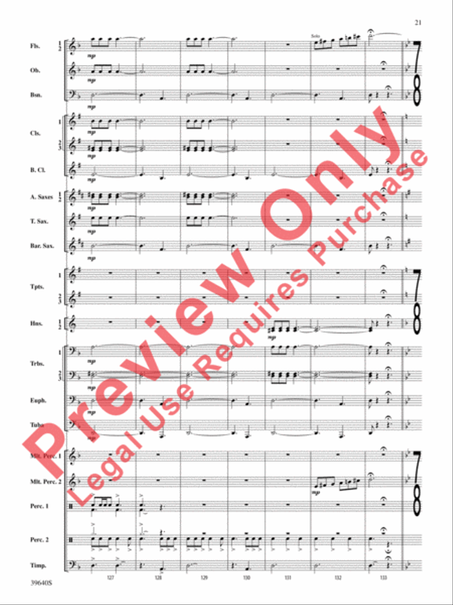 Ancient Carol Variants Concert Band scores gallery preview page 22