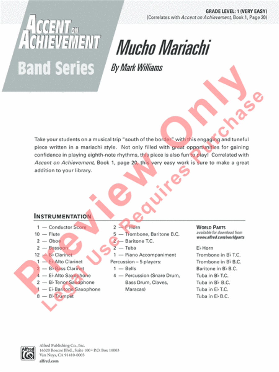 Mucho Mariachi Concert Band scores gallery preview page 2