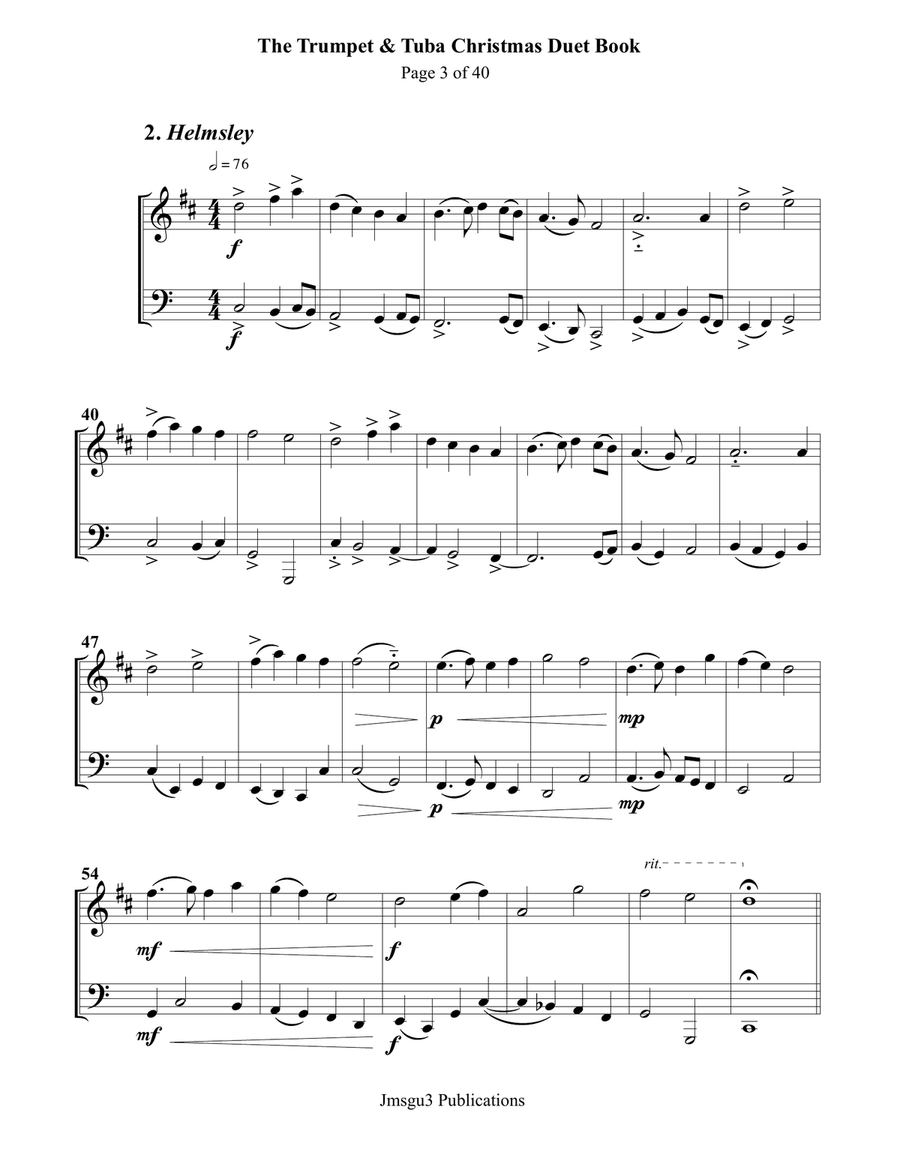 The Trumpet & Tuba Christmas Duet Book Brass Duet scores gallery preview page 3