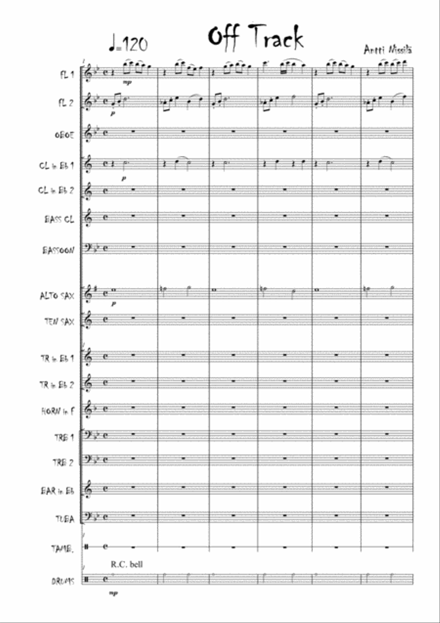 Off Track (for junior band) Concert Band scores gallery preview page 1