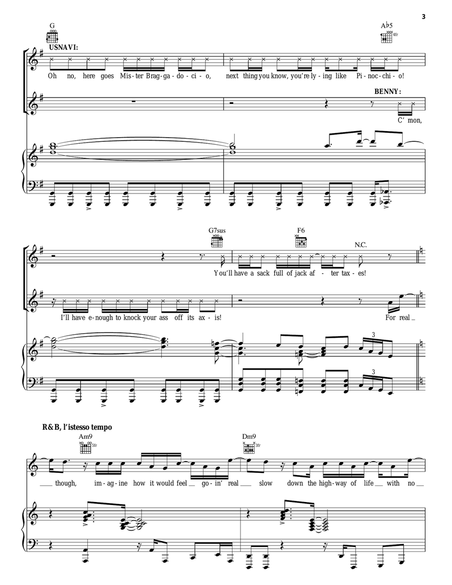 96,000 (from In The Heights: The Musical) Guitar scores gallery preview page 3